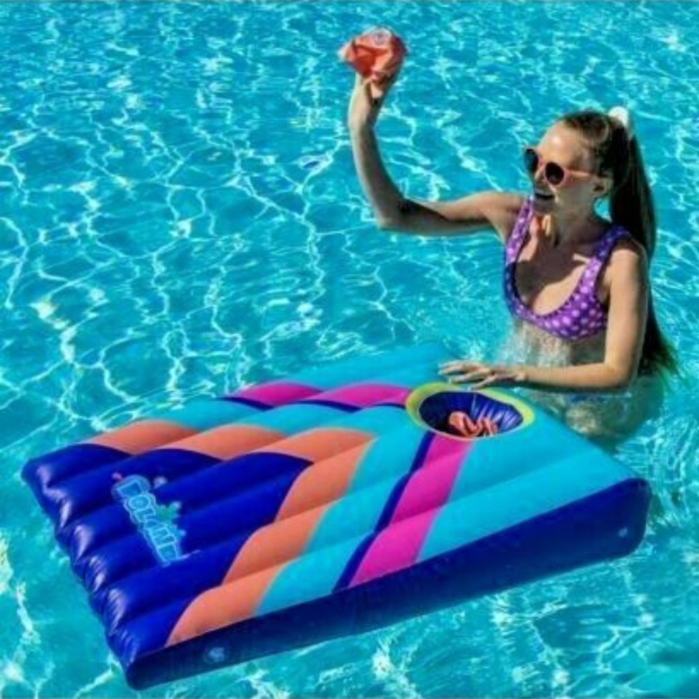 PoolCandy Floating Inflatable Cornhole Toss -Multicolor- - Picture 2 of 7